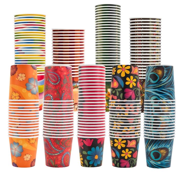 200ml Multidesign Paper Cups (Pack of 100)