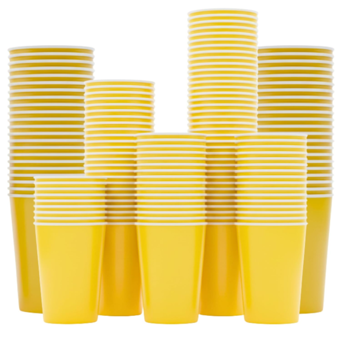 250ml Yellow Paper Cups (Pack of 100)