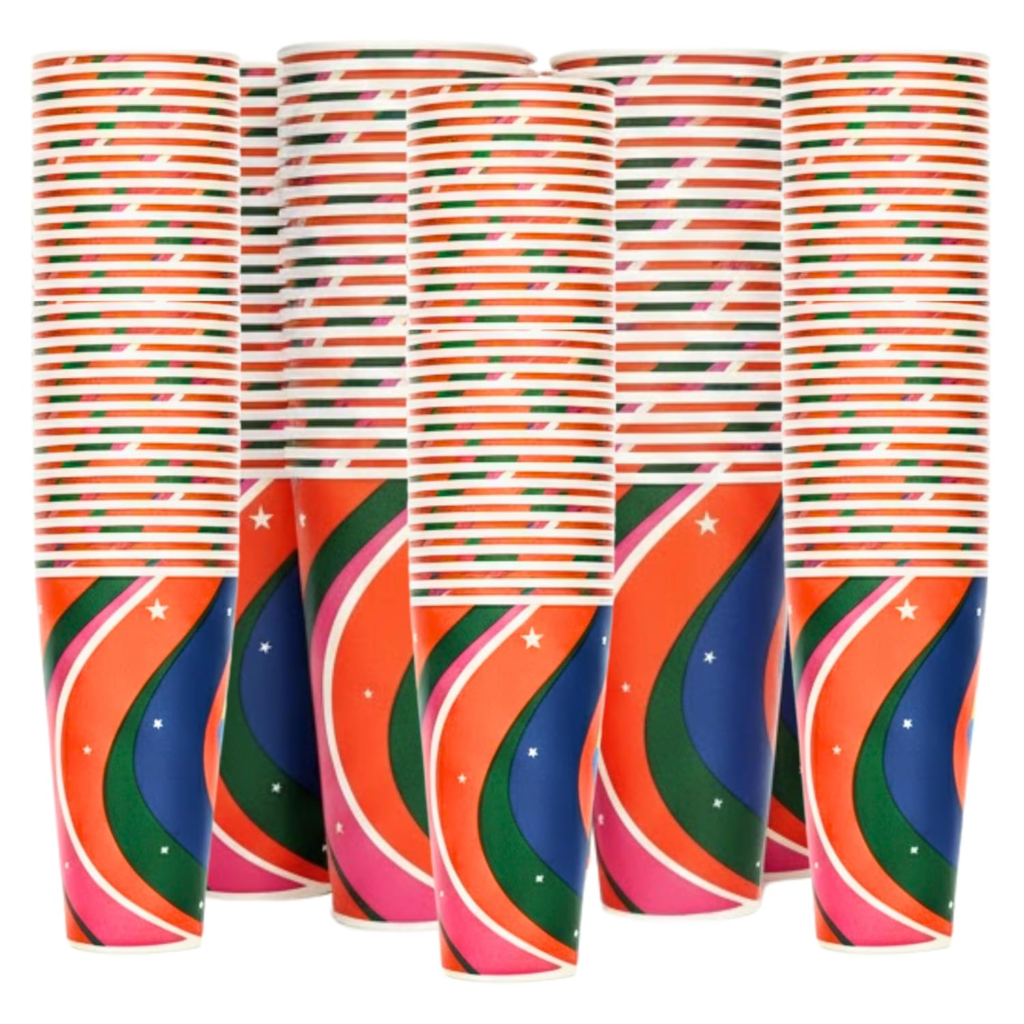 600ml Multicolor Paper Cups (Pack of 100)