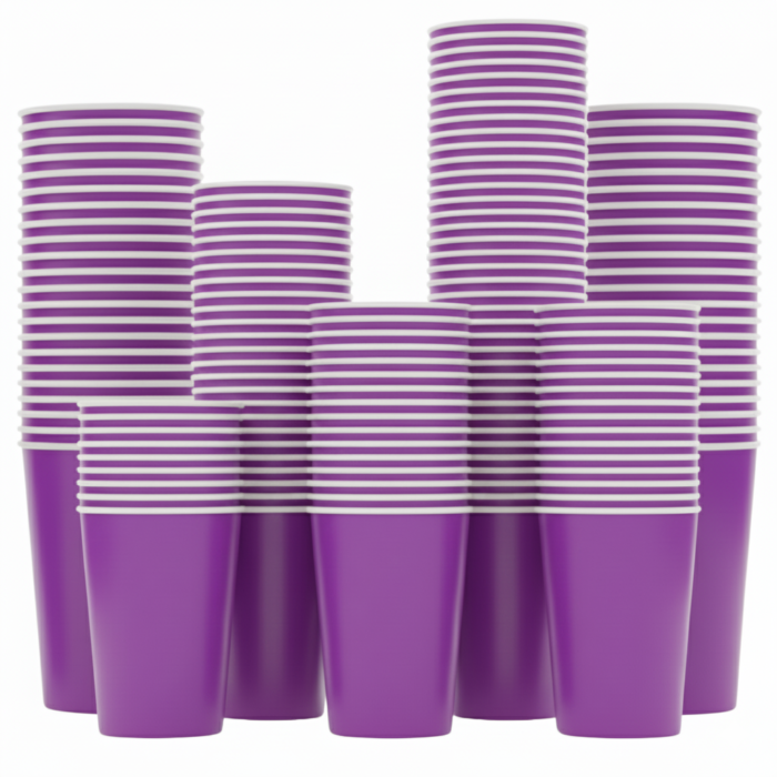 250ml Violet Paper Cups (Pack of 100)