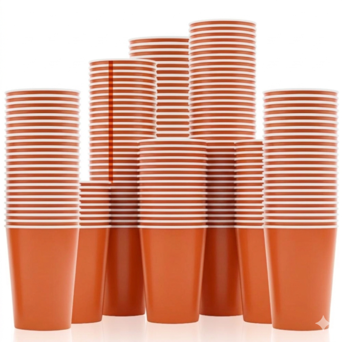 250ml Orange Paper Cups (Pack of 100)